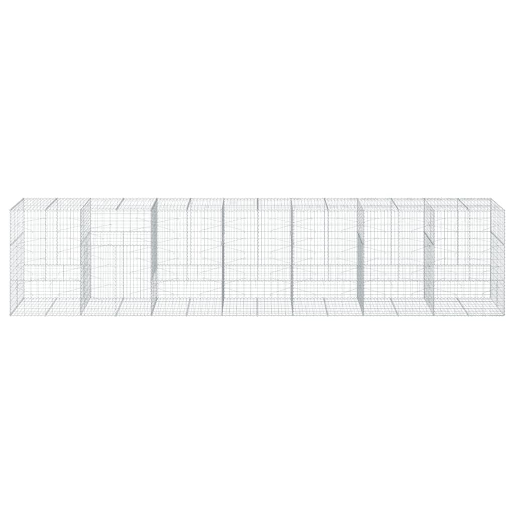 vidaXL Συρματοκιβώτιο με Κάλυμμα 700x100x150εκ από Γαλβανισμένο Χάλυβα