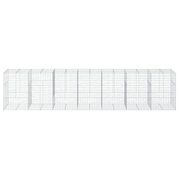 vidaXL Συρματοκιβώτιο με Κάλυμμα 700x100x150εκ από Γαλβανισμένο Χάλυβα