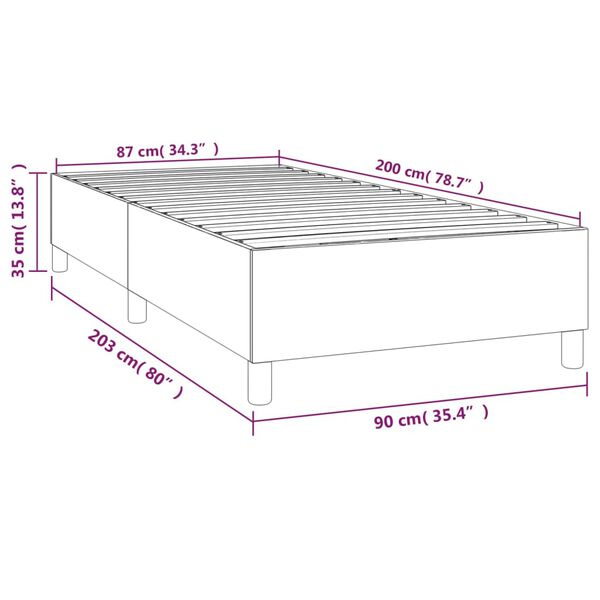 vidaXL Σκελετός Κρεβατιού Χωρίς Στρώμα Μαύρο 90x200 εκ. Υφασμάτινο