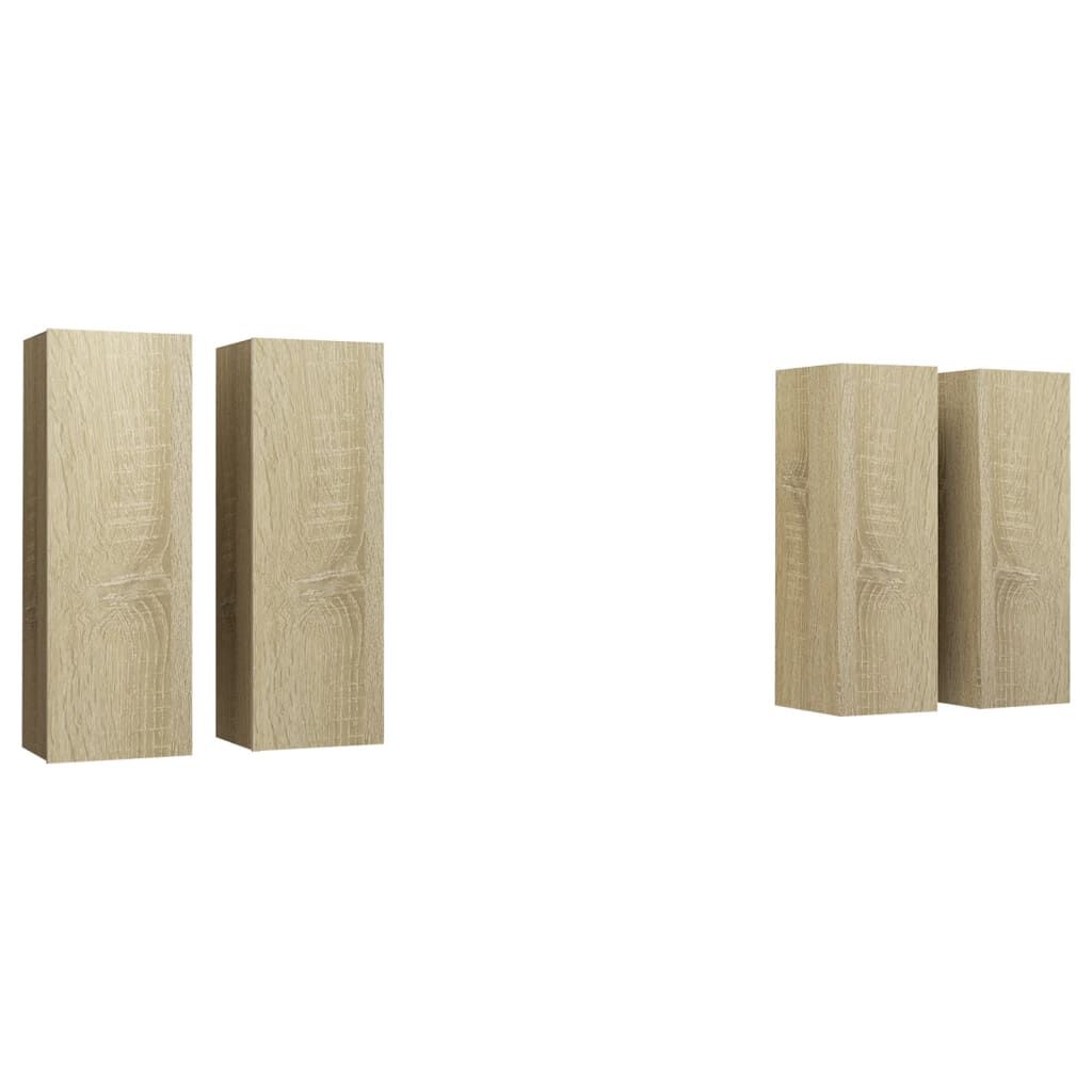 vidaXL Έπιπλα Τηλεόρασης 4 τεμ. Sonoma Δρυς 30,5x30x90 εκ. Επεξ. Ξύλο