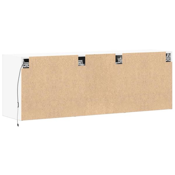 vidaXL Έπιπλο Τοίχου Τηλεόρασης με LED Λευκό 130x31x45 εκ.