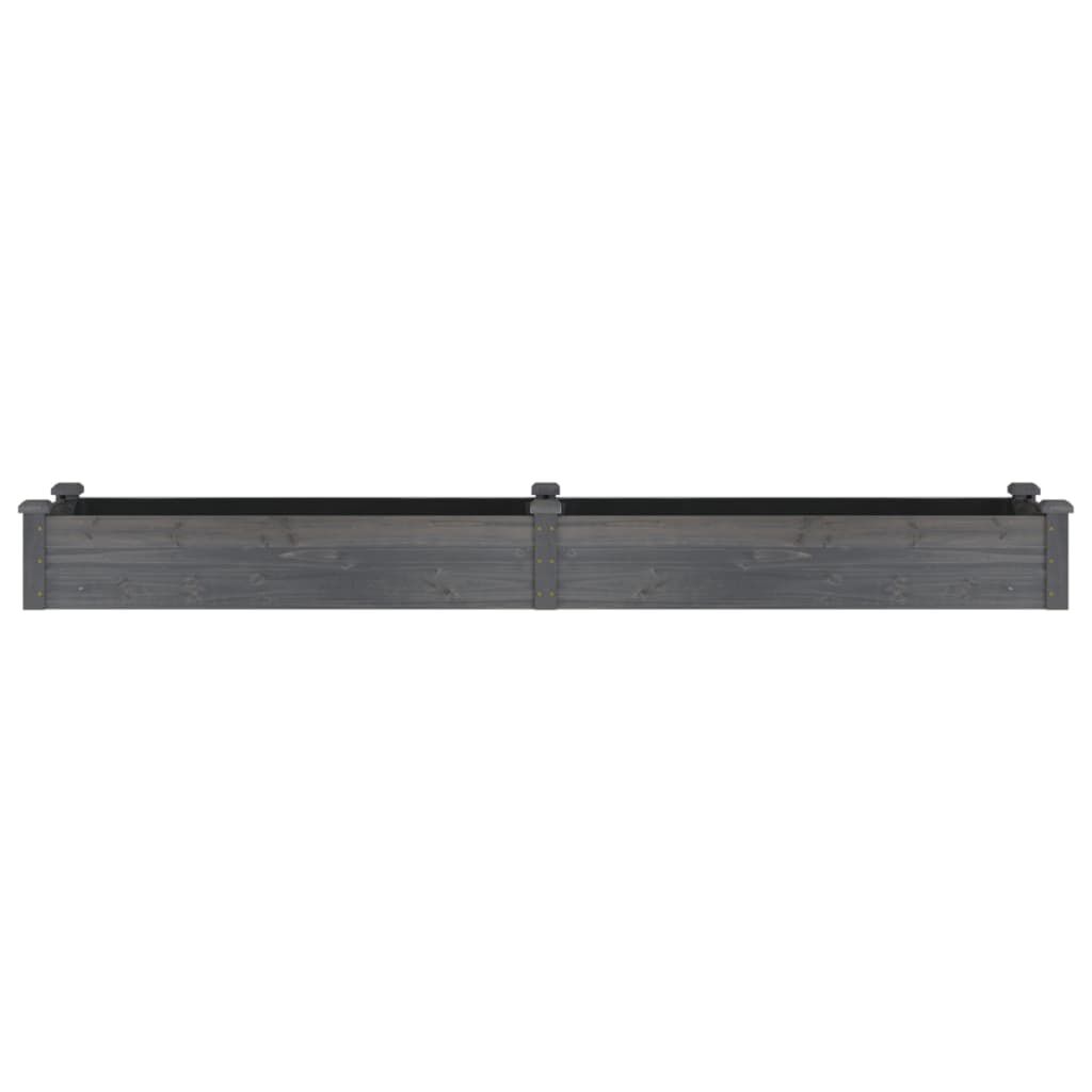 vidaXL Ζαρντινιέρα Υπερυψ. με Επένδυση Γκρι 240x45x25 εκ. Μασίφ Ελάτη