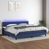 vidaXL &Kappa;&rho;&epsilon;&beta;ά&tau;&iota; Boxspring &mu;&epsilon; &Sigma;&tau;&rho;ώ&mu;&alpha; & LED &Mu;&pi;&lambda;&epsilon; 200x200 &epsilon;&kappa;. &Upsilon;&phi;&alpha;&sigma;&mu;ά&tau;&iota;&nu;&omicron;
