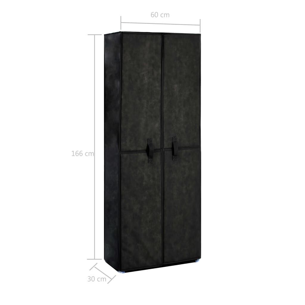 vidaXL Παπουτσοθήκη Μαύρη 60 x 30 x 166 εκ. Υφασμάτινη
