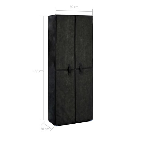 vidaXL Παπουτσοθήκη Μαύρη 60 x 30 x 166 εκ. Υφασμάτινη