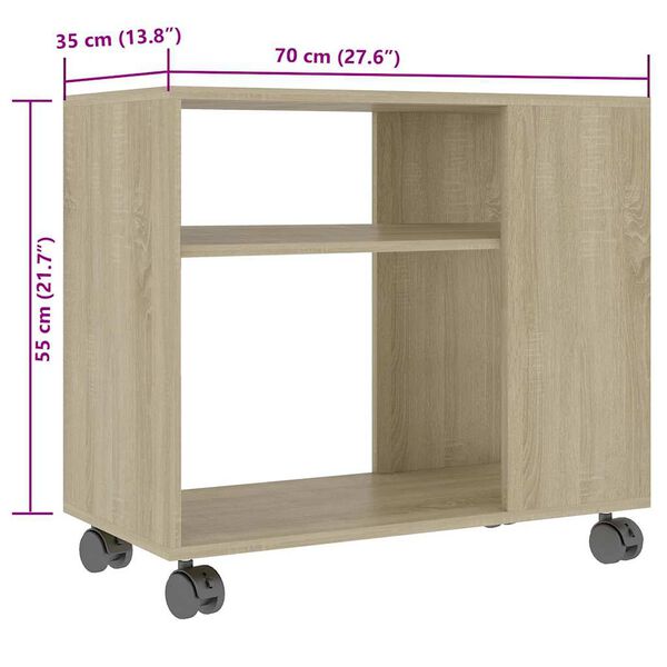 vidaXL Τραπέζι Βοηθητικό Sonoma Δρυς 70x35x55 εκ. Επεξεργασμένο Ξύλο