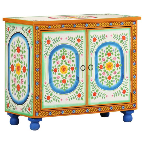 vidaXL Ντουλάπι με Χειροπ. Λεπτομέρειες 70x35x60 εκ. Μασίφ Ξύλο Μάνγκο