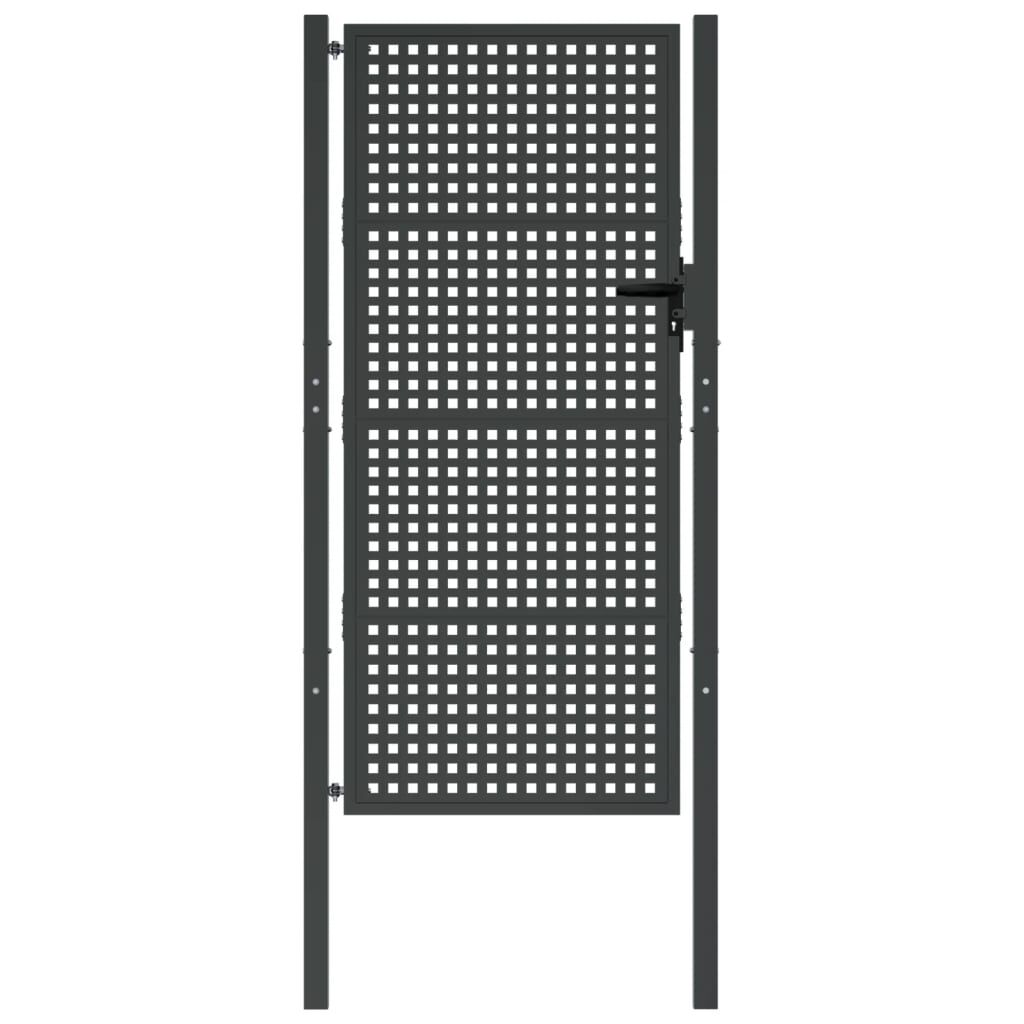 vidaXL Πύλη Κήπου Ανθρακί 105 x 250 εκ. Ατσάλινη