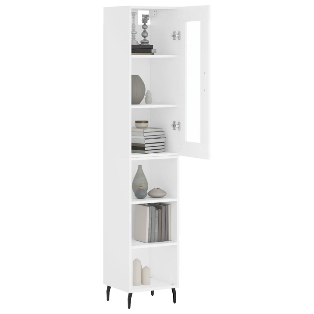 vidaXL Ντουλάπι Λευκό 34,5 x 34 x 180 εκ. από Επεξεργασμένο Ξύλο