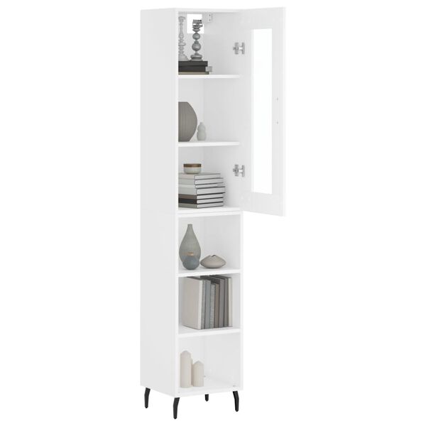 vidaXL Ντουλάπι Λευκό 34,5 x 34 x 180 εκ. από Επεξεργασμένο Ξύλο