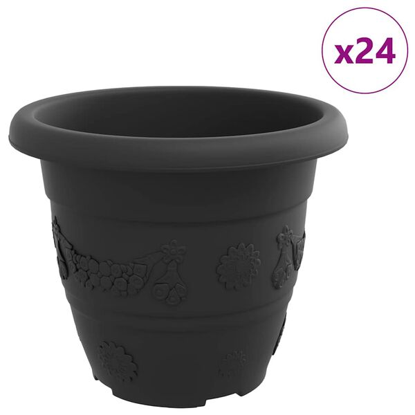 vidaXL &Sigma;&tau;&rho;&omicron;&gamma;&gamma;&upsilon;&lambda;ή &Gamma;&lambda;ά&sigma;&tau;&rho;&alpha; &Lambda;&omicron;&upsilon;&lambda;&omicron;&upsilon;&delta;&iota;ώ&nu; 24 pcs &Mu;&alpha;ύ&rho;&omicron; &Oslash; 26 x 21.5 &epsilon;&kappa;.