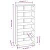 vidaXL Ραφιέρα CD HAMAR Αν. Γκρι 45x18x100 εκ. Μασίφ Ξύλο Πεύκου