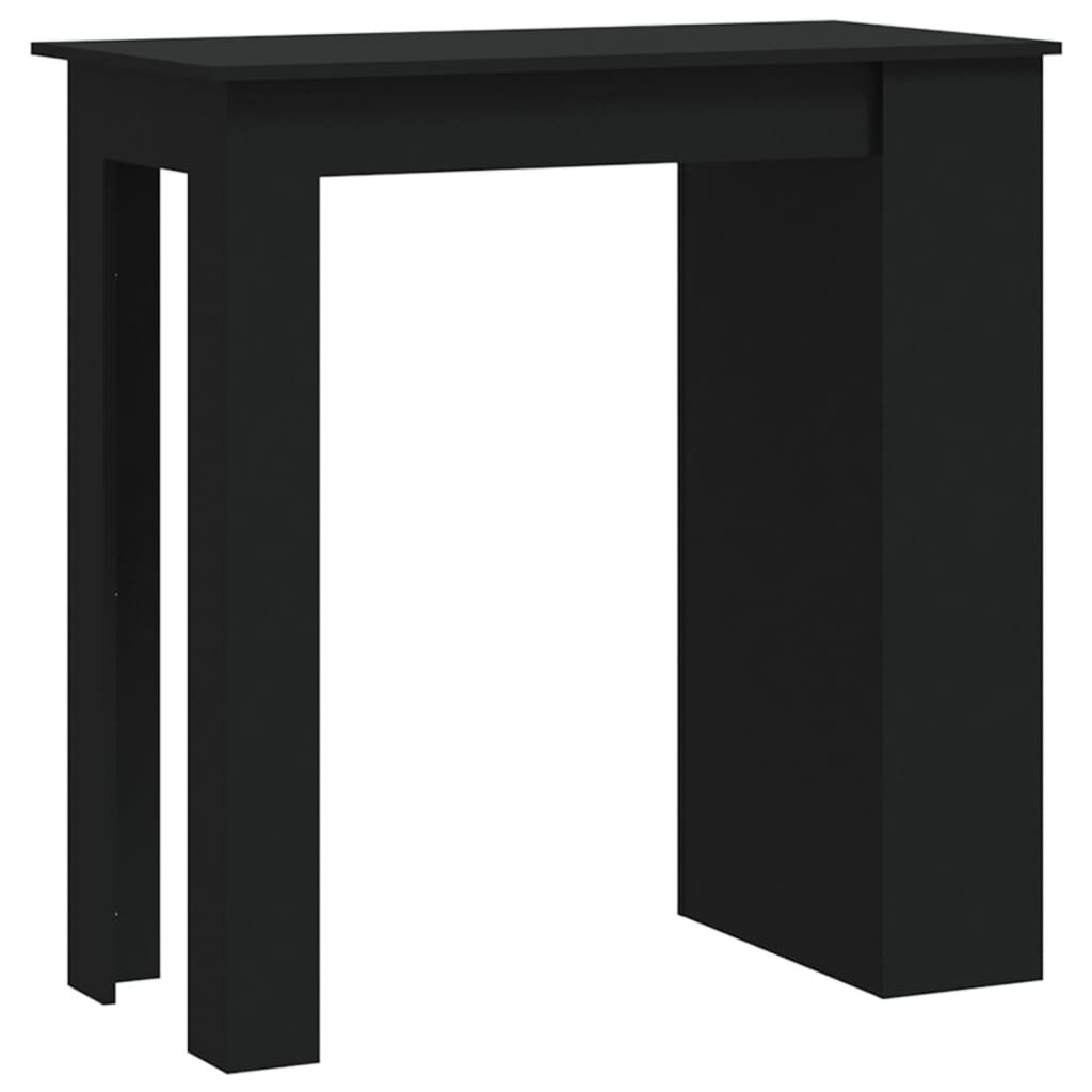 vidaXL Τραπέζι Μπαρ με Ράφια Μαύρο 102x50x103,5 εκ. Επεξ. Ξύλο