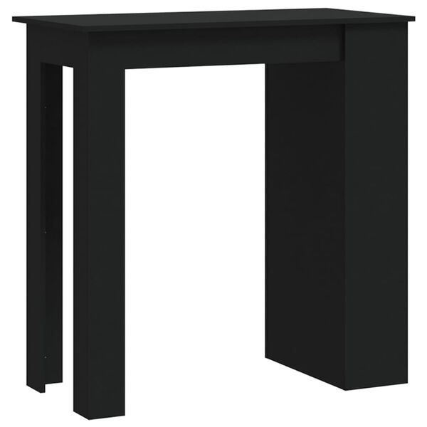 vidaXL Τραπέζι Μπαρ με Ράφια Μαύρο 102x50x103,5 εκ. Επεξ. Ξύλο