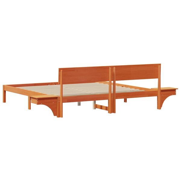 vidaXL Σκελετός Κρεβατιού Καφέ κεριού 200 x 200 cm Μασίφ ξύλο πεύκου