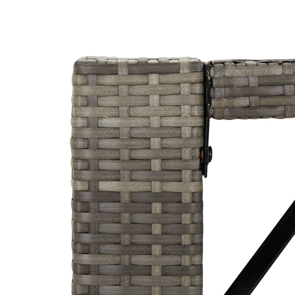 vidaXL Τραπέζι Μπαρ με Γυάλ. Επιφάνεια Γκρι 145x80x110 εκ. Συνθ. Ρατάν