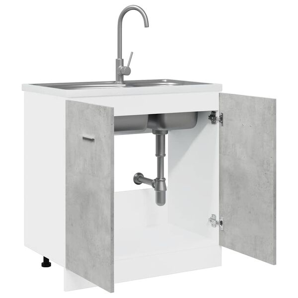 vidaXL Ντουλάπι Νιπτήρα "Lyon" Γκρι Σκυρόδεμα 80x46x81,5 εκ. από Τεχνητό Ξύλο