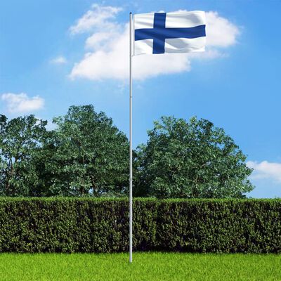 vidaXL Σημαία Φινλανδίας 6 μ. με Ιστό Αλουμινίου