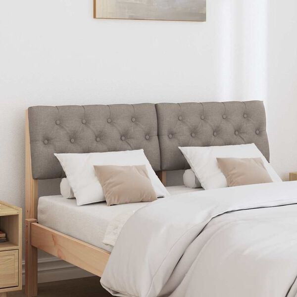 vidaXL Ταπετσαρισμένο κεφαλάρι Taupe 120 cm Στερεά ξυλεία πεύκου