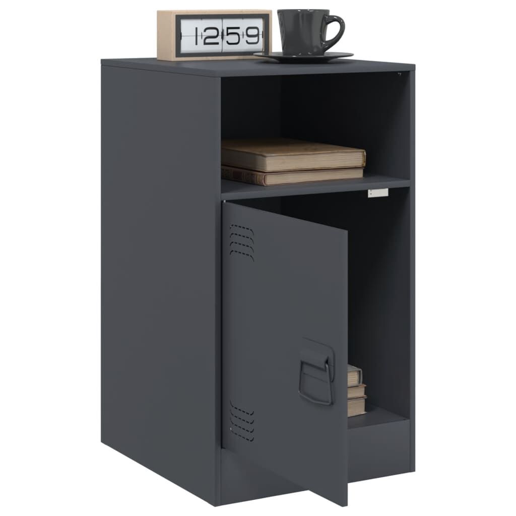 vidaXL Κομοδίνο Ανθρακί 34,5x39x62 εκ. από Χάλυβα