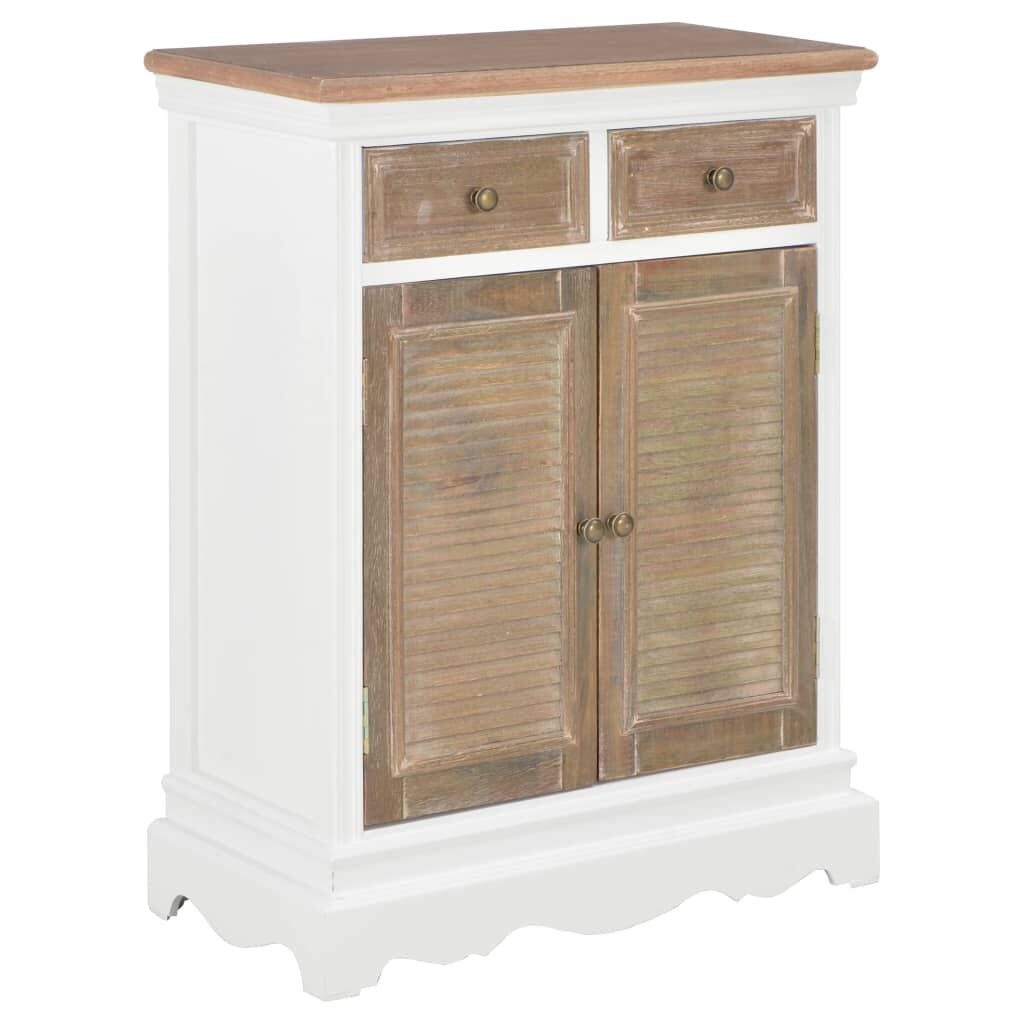 vidaXL Μπουφές Ψηλός Λευκός 60 x 30 x 80 εκ. από Μασίφ Ξύλο