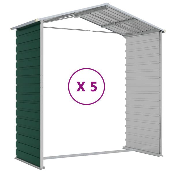 vidaXL Αποθήκη Κήπου Πράσινη 191 x 470 x 198 εκ. Γαλβανισμένο Ατσάλι