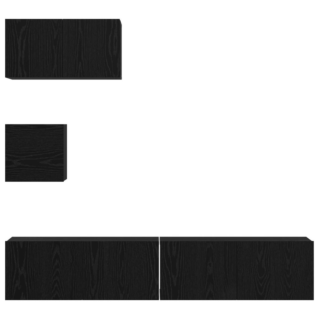 vidaXL Σετ TV Άλλο με αποθήκευση με πόρτα 4 pcs Μαύρη Δρυς 80 x 30 x 30 εκ.
