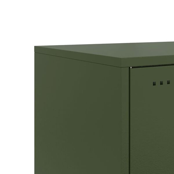 vidaXL Κομοδίνο Πράσινο Λαδί 36x39x43,5 εκ. από Χάλυβα