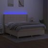 vidaXL &Kappa;&rho;&epsilon;&beta;ά&tau;&iota; Boxspring &mu;&epsilon; &Sigma;&tau;&rho;ώ&mu;&alpha; & LED &Kappa;&rho;&epsilon;&mu; 160x200 &epsilon;&kappa;. &Upsilon;&phi;&alpha;&sigma;&mu;ά&tau;&iota;&nu;&omicron;