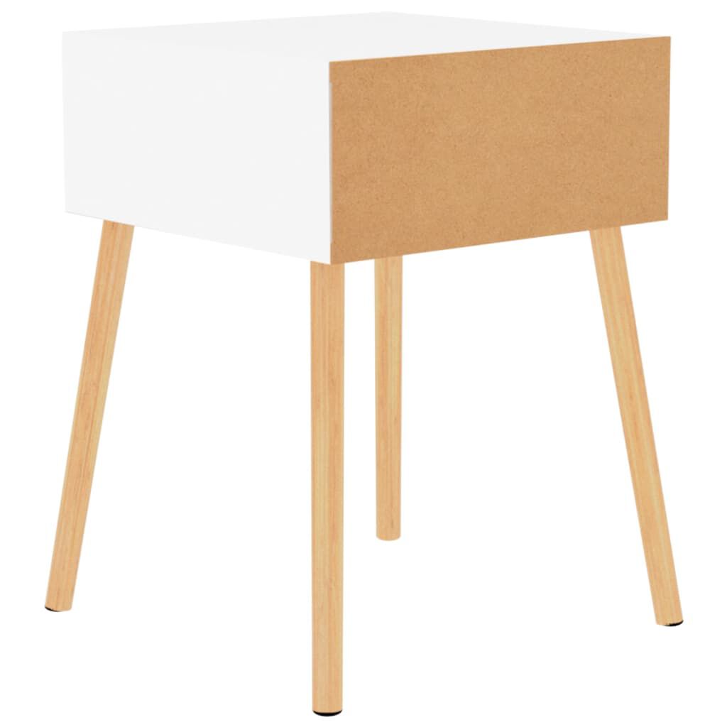 vidaXL Κομοδίνα 2 τεμ. Λευκά 40 x 40 x 56 εκ. από Επεξεργ. Ξύλο