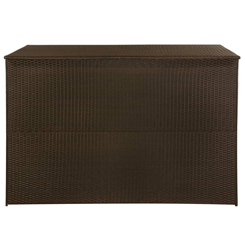 vidaXL Μπαούλο Εξωτερικού Χώρου Καφέ 150x100x100 εκ. Συνθετικό Ρατάν