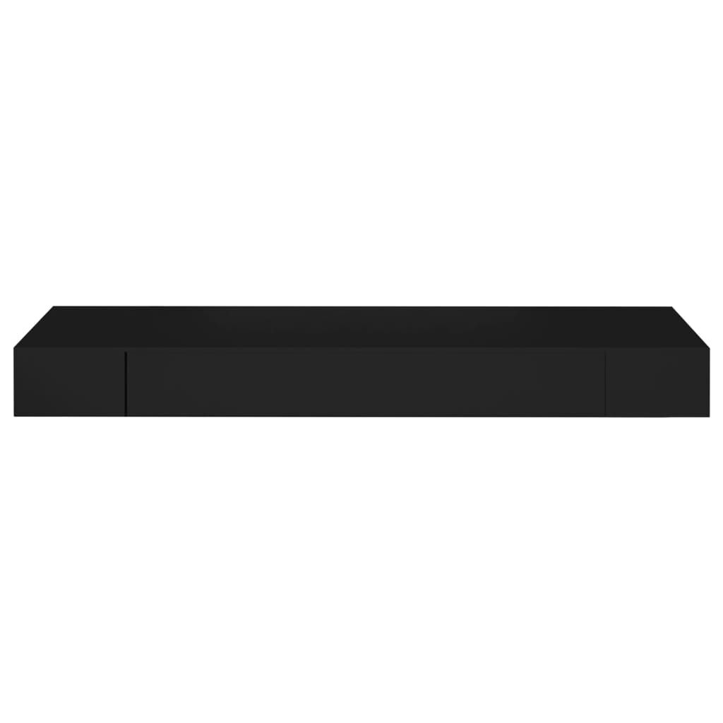 vidaXL Ράφι Τοίχου με Συρτάρι Μαύρο 80 x 25 x 8 εκ. MDF