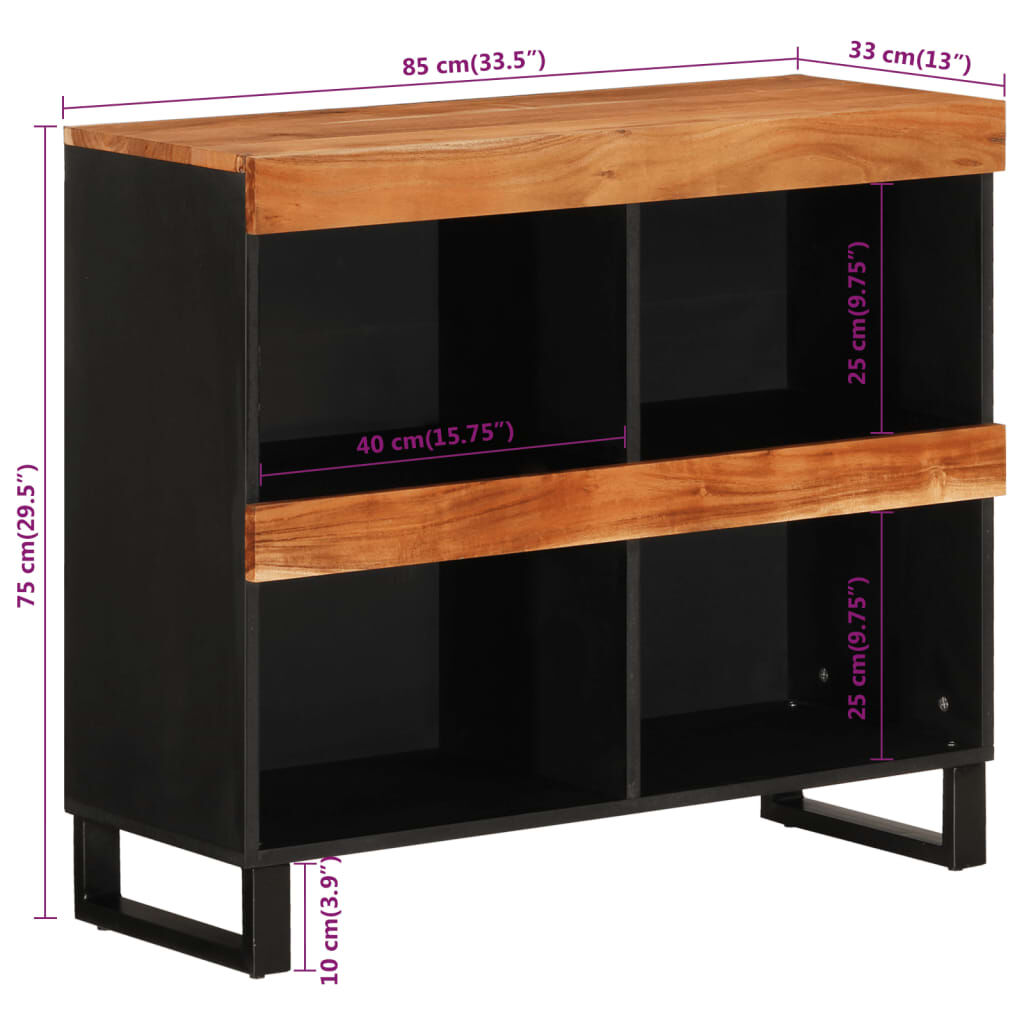 vidaXL Βοηθητικό Ντουλάπι 85 x 33 x 75 εκ. από Μασίφ Ξύλο Ακακίας
