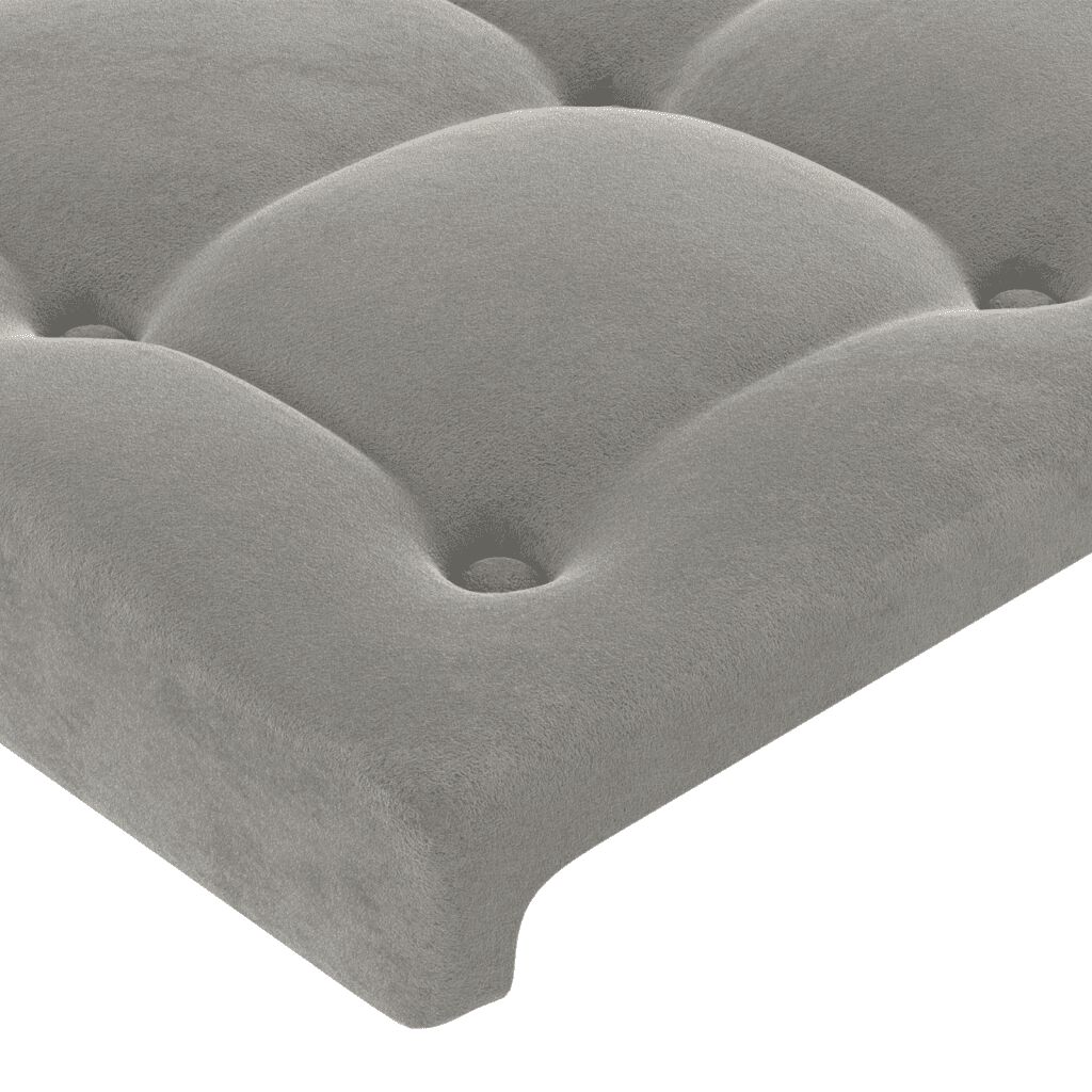 vidaXL Κρεβάτι Boxspring με Στρώμα Ανοιχτό Γκρι 90x200 εκ. Βελούδινο