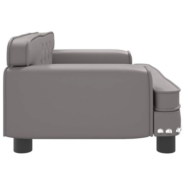 vidaXL Κρεβάτι Σκύλου Γκρι 70 x 45 x 30 εκ. από Συνθετικό Δέρμα