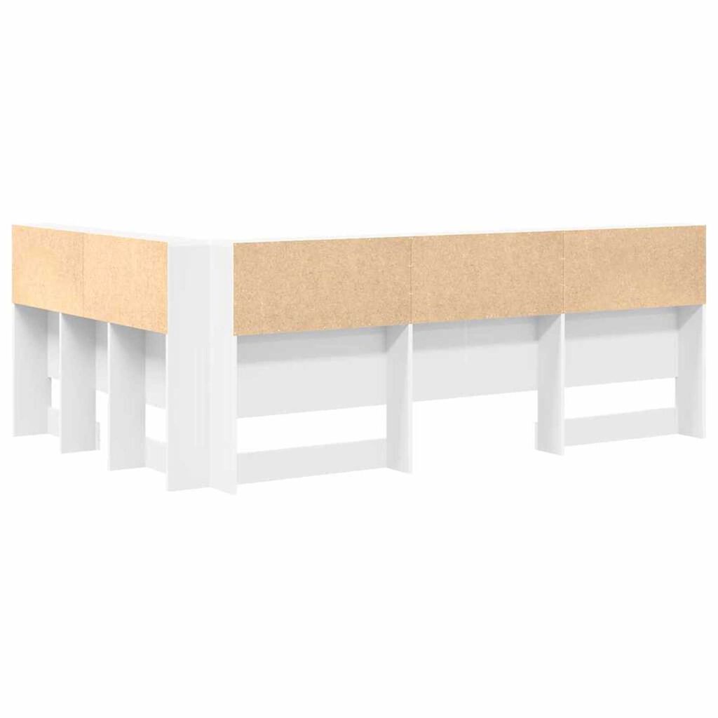 vidaXL Κεφαλάρι Αποθήκης με ράφι Λευκό 120 cm Επεξεργασμένο ξύλο