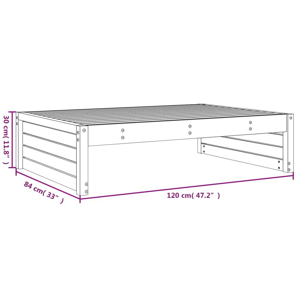 vidaXL Υποπόδιο Κήπου 120 x 80 εκ. από Μασίφ Ξύλο Πεύκου