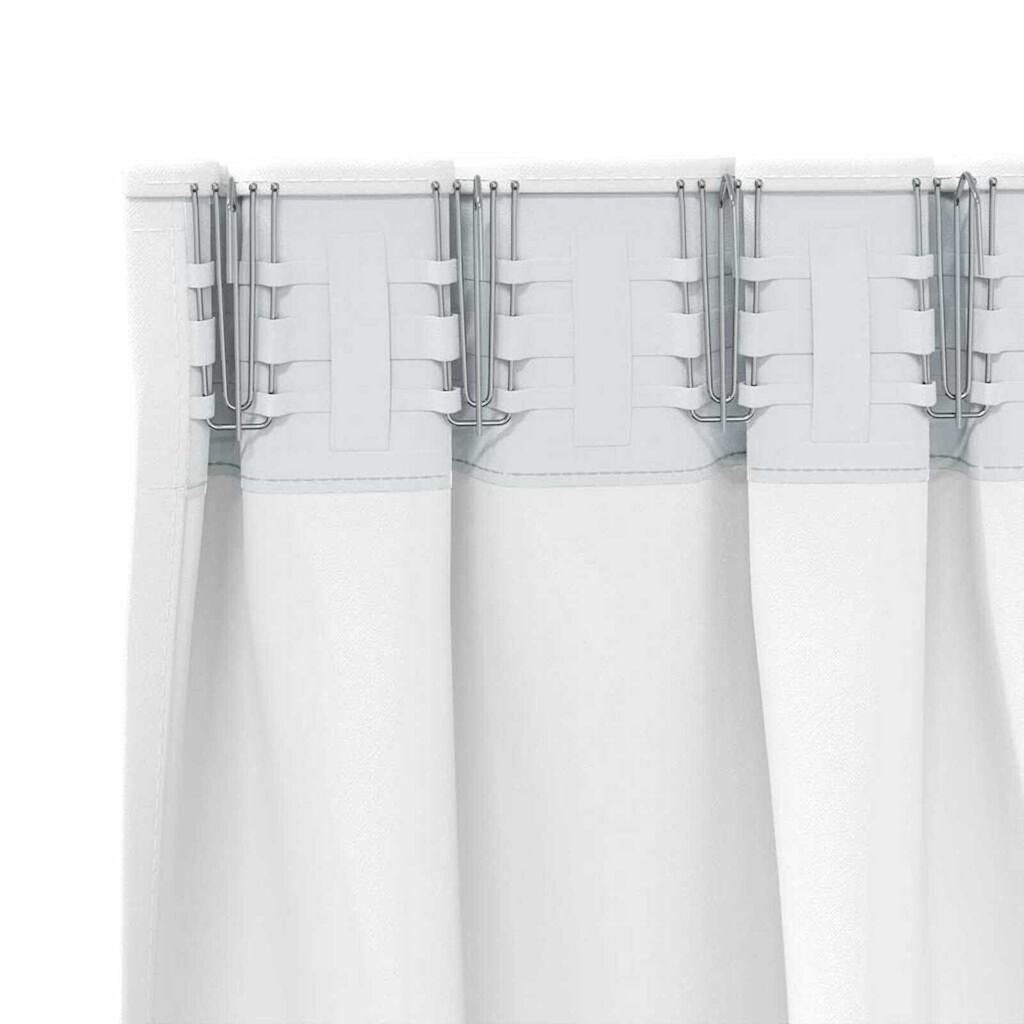 vidaXL Κουρτίνες με κουρτίνες 2 pcs Φωτεινό λευκό Πολυεστέρας