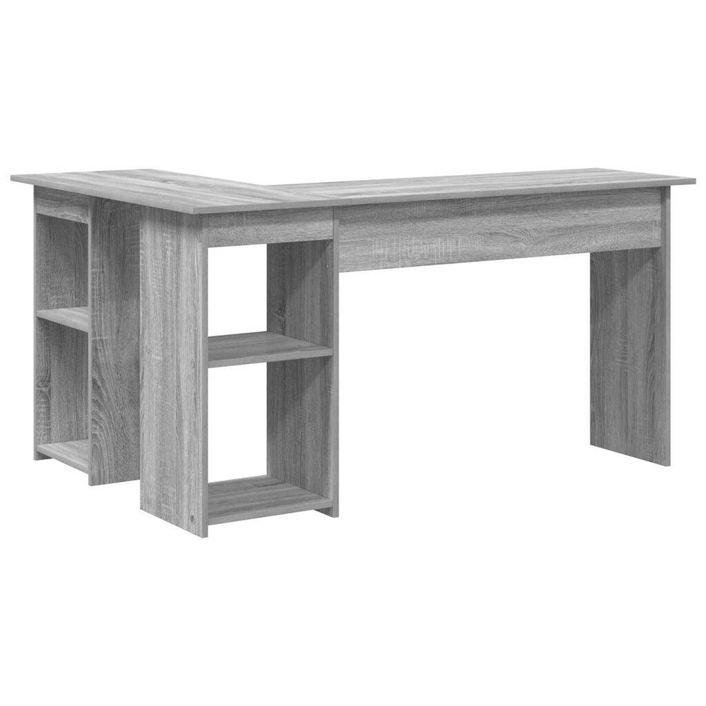 vidaXL Γκρι Γραφείο Υπολογιστή Γκρι Sonoma MDF Μεσαίο Αποθήκευση