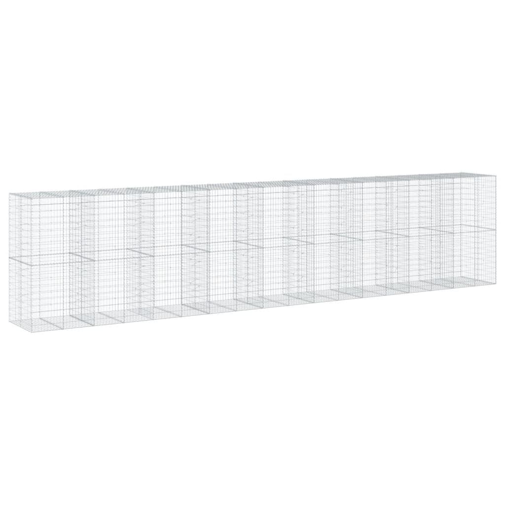 vidaXL Συρματοκιβώτιο με Κάλυμμα 900x100x200εκ από Γαλβανισμένο Χάλυβα