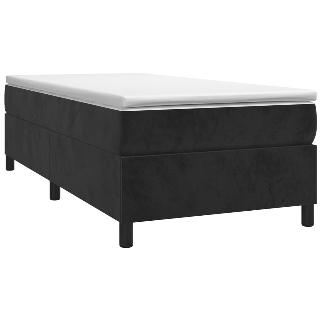 vidaXL Κρεβάτι Boxspring με Στρώμα Μαύρο 90x200 εκ. Βελούδινο