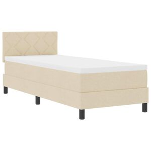vidaXL Κρεβάτι box spring με στρώμα με στρώμα Κρεμ 80 x 200 cm ύφασμα