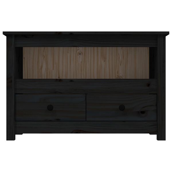 vidaXL Έπιπλο Τηλεόρασης Μαύρο 79x35x52 εκ. από Μασίφ Ξύλο Πεύκου