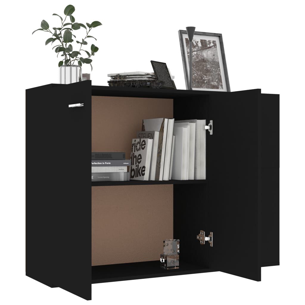 vidaXL Μπουφές Μαύρος 105 x 30 x 75 εκ. από Μοριοσανίδα