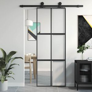 vidaXL &Sigma;&upsilon;&rho;ό&mu;&epsilon;&nu;&eta; &Pi;ό&rho;&tau;&alpha; &Mu;&alpha;ύ&rho;&eta; 76 x 205 &epsilon;&kappa;. &alpha;&pi;ό &Psi;&eta;&mu;έ&nu;&omicron; &Gamma;&upsilon;&alpha;&lambda;ί / &Alpha;&lambda;&omicron;&upsilon;&mu;ί&nu;&iota;&omicron;