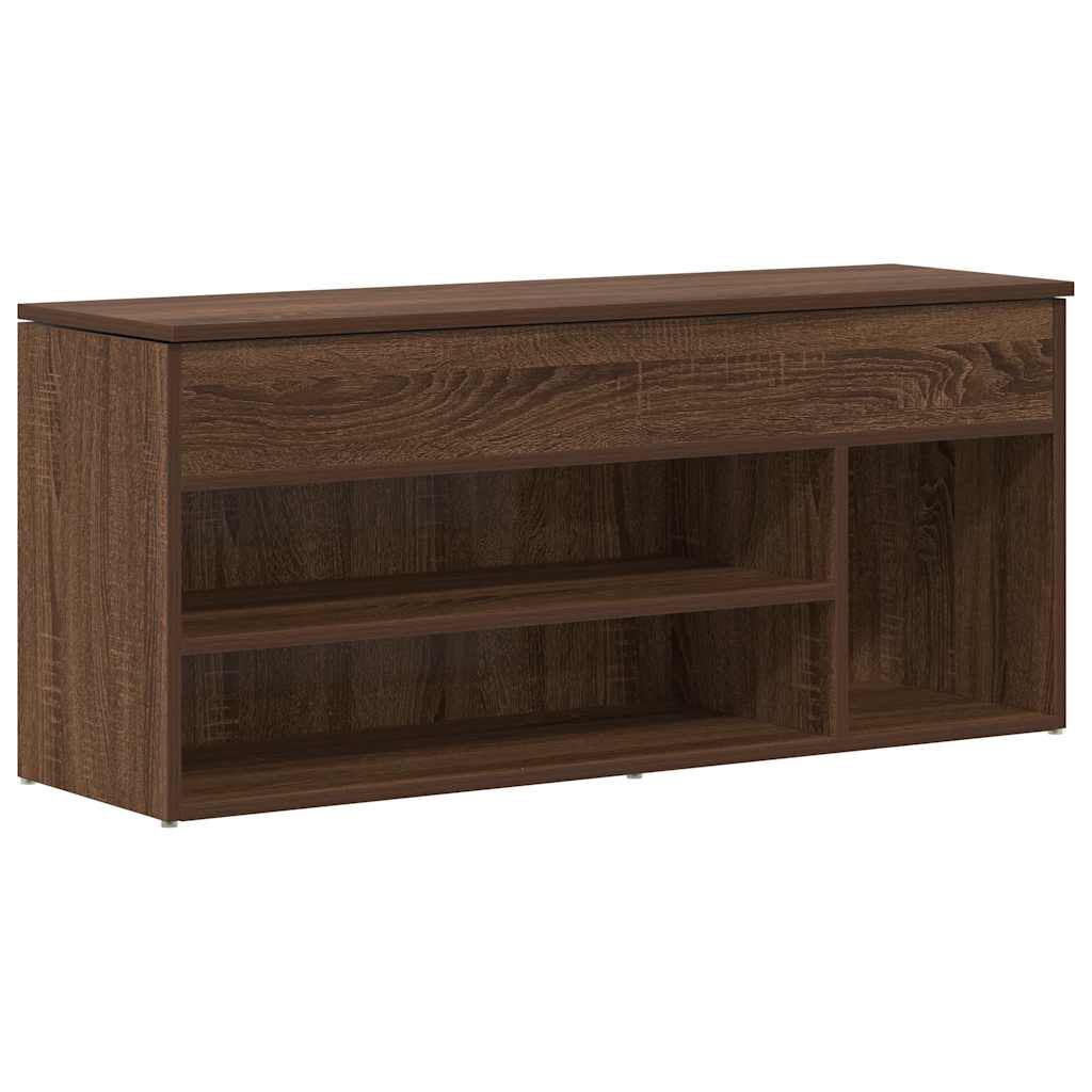 vidaXL Πάγκος παπουτσιών καφέ δρυς 102x30,5x45 cm Ξύλο μηχανής