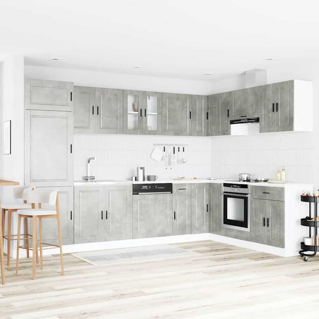 vidaXL Βάση νιπτήρα 2 pcs Γκρι 80 x 46 x 84.5 εκ. Επεξεργασμένο ξύλο