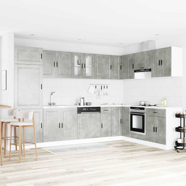 vidaXL Βάση νιπτήρα 2 pcs Γκρι 80 x 46 x 84.5 εκ. Επεξεργασμένο ξύλο
