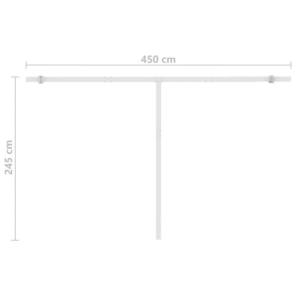 vidaXL Τέντα Συρόμενη Χειροκίνητη με LED Κίτρινο / Λευκό 400 x 300 εκ.
