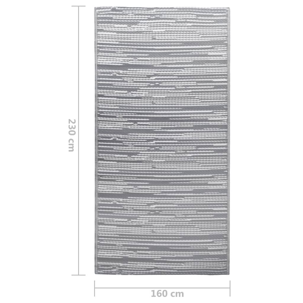 vidaXL Χαλί εξωτερικού χώρου ARAKIL Γκρι 160x230 cm PP